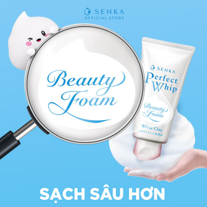 Sữa Rửa Mặt Senka Chiết Xuất Đất Sét Trắng Làm Đều Màu Da Perfect White Clay 120g