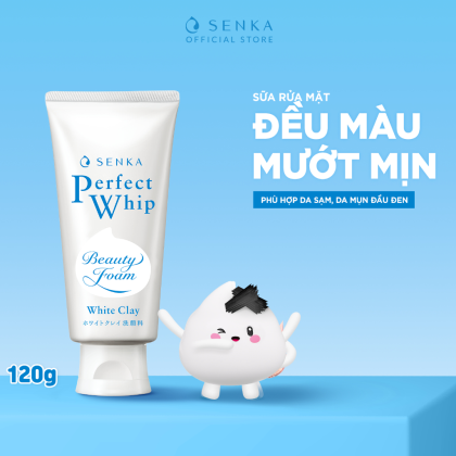 Sữa Rửa Mặt Senka Chiết Xuất Đất Sét Trắng Làm Đều Màu Da Perfect White Clay 120g