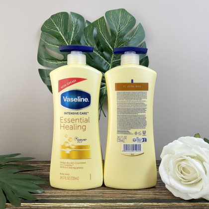 Sữa Dưỡng Thể Vaseline Intensive Care Essential Healing 725ml Vàng Nắp Xanh