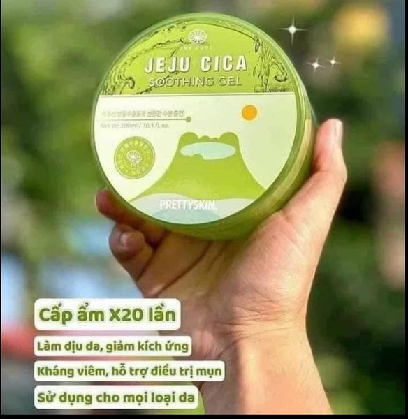 Gel dưỡng rau má jeju cica soothing gel. Làm dịu tức thì làn da kích ứng