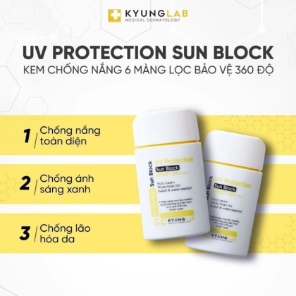 Kyung Lab Kem chống nắng UV Protection Sun Block 50ml giúp ngăn ngừa các chất gây viêm xâm nhập vào tế bào