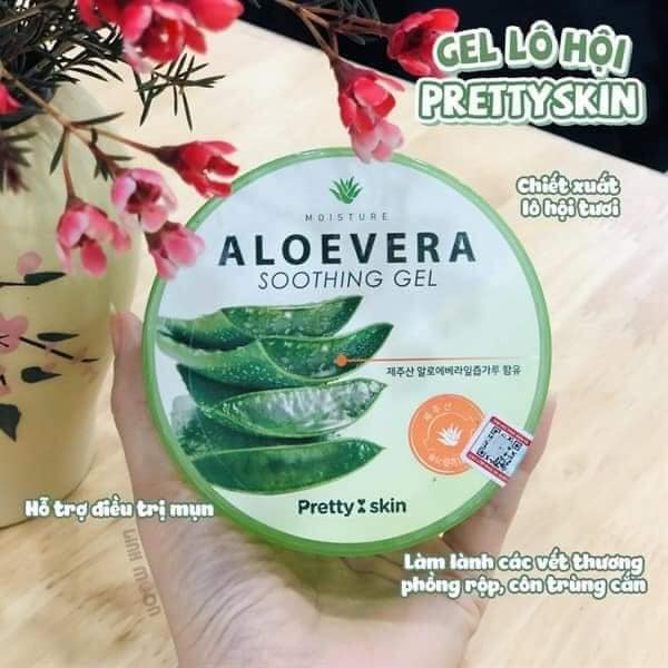 Gel Dưỡng Da Đa Năng Prettyskin Chiết Xuất Lô Hội Aloevera Soothing Gel 300ml