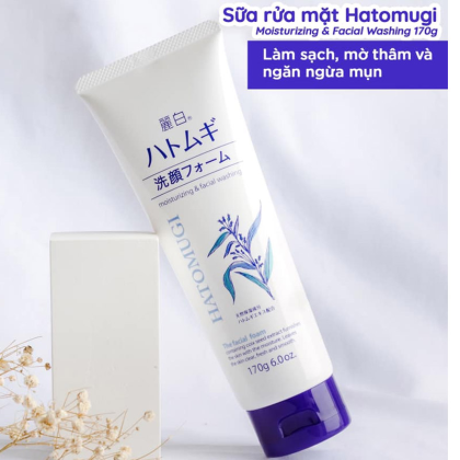 Sữa Rửa Mặt Hatomugi Ý Dĩ Hỗ Trợ Dưỡng Ẩm, Sáng Da 170g Moisturizing & Facial Washing