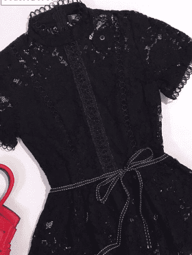 Đầm đen xòe tầng phối ren giá sỉ rẻ
