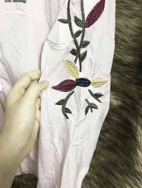 Áo khoác nữ vải dù thêu hoa tay