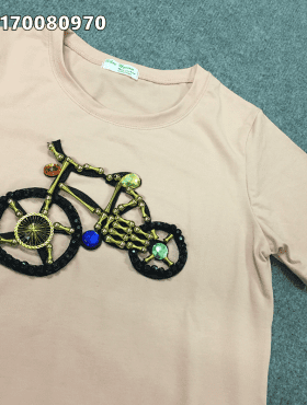 Áo thun nữ giá sỉ xe đạp đính hạt