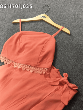 Váy đầm maxi giá sỉ dài màu hồng cam