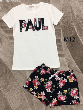 Đồ bộ quần ngắn áo trắng PAUL