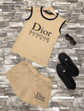 Bộ đồ mặc nhà dễ thương quần đùi chữ Dior