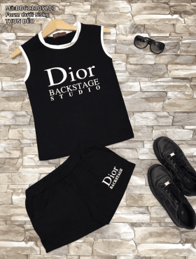 Bộ đồ mặc nhà dễ thương quần đùi chữ Dior