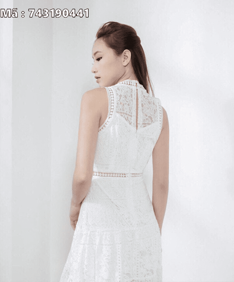 Váy đầm maxi giá sỉ phối ren trắng - PANPAN.VN