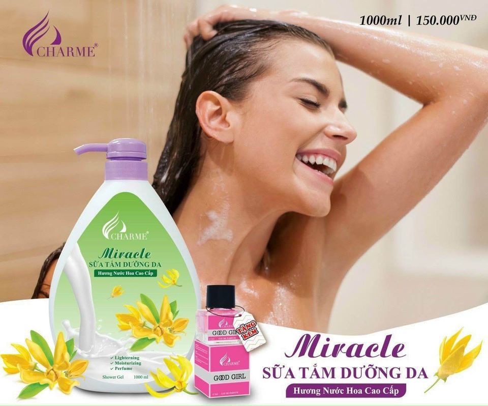 Sữa tắm nước hoa Charme Miracle 1000ml cho nữ chính hãng