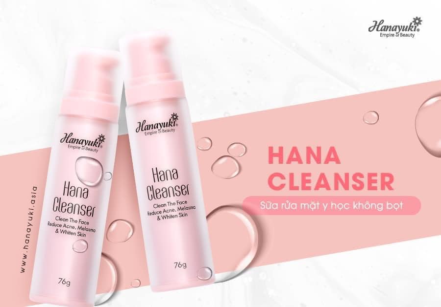 Sữa rửa mặt không bọt Hana Cleanser mini Hanayuki chính hãng