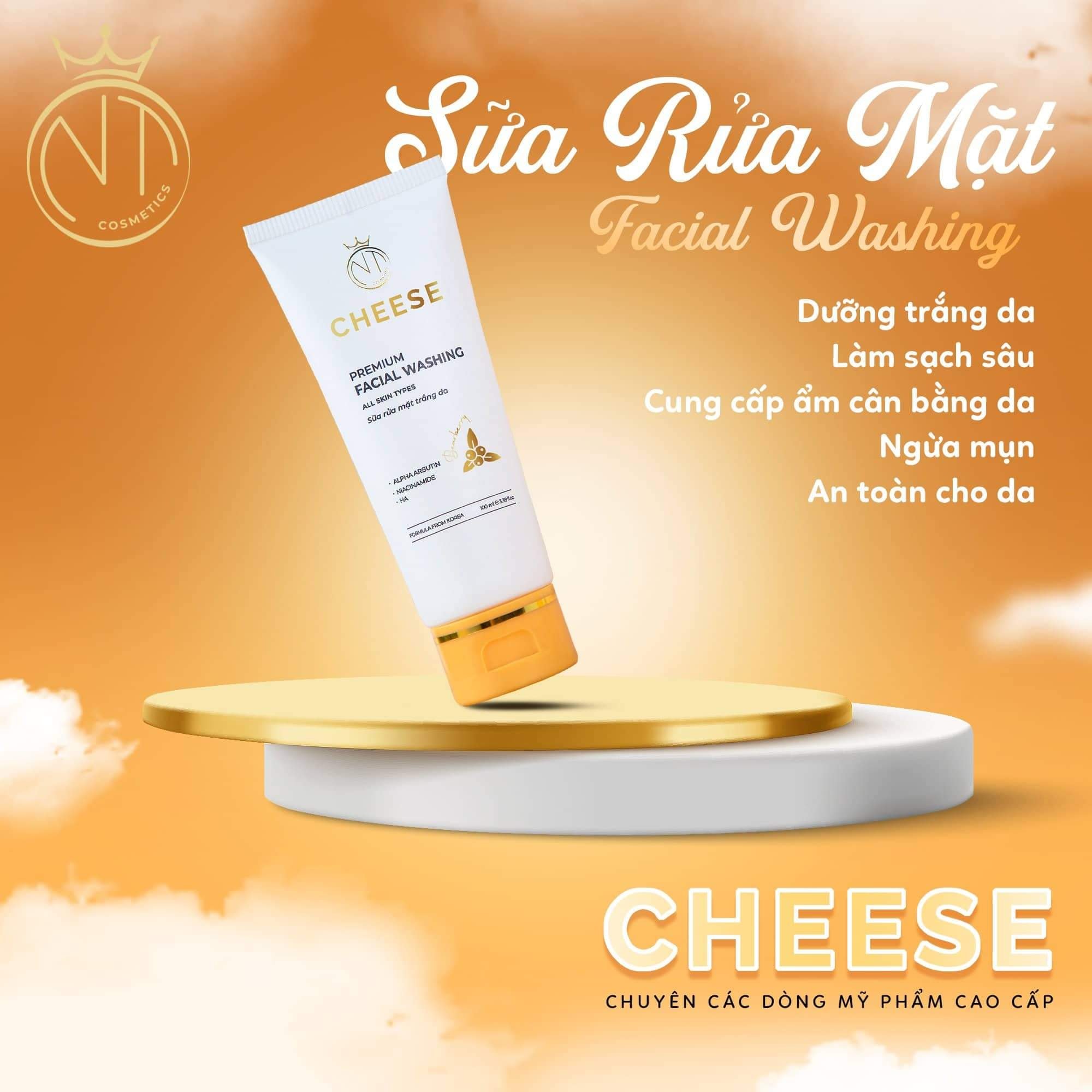 Sữa rửa mặt CHEESE dòng sản phẩm làm sạch chuyên sâu