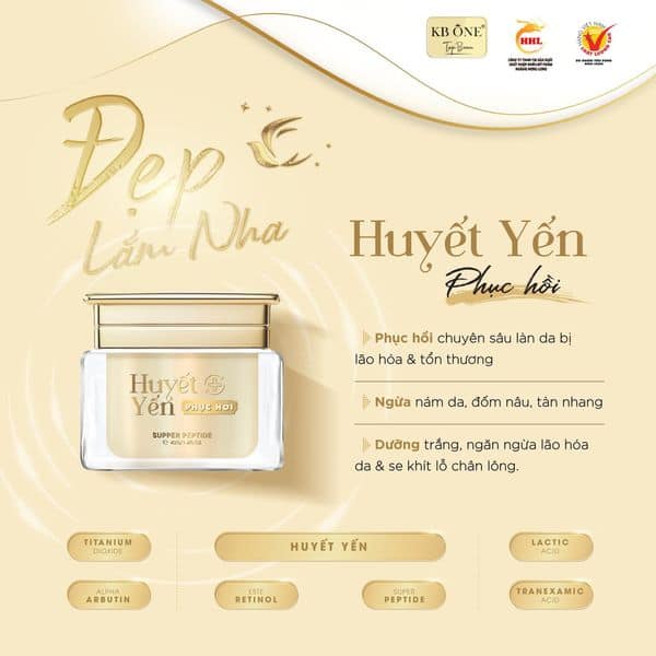 Tái Sinh Làn Da Tổn Thương Với Kem Dưỡng Huyết Yến Phục Hồi KB One