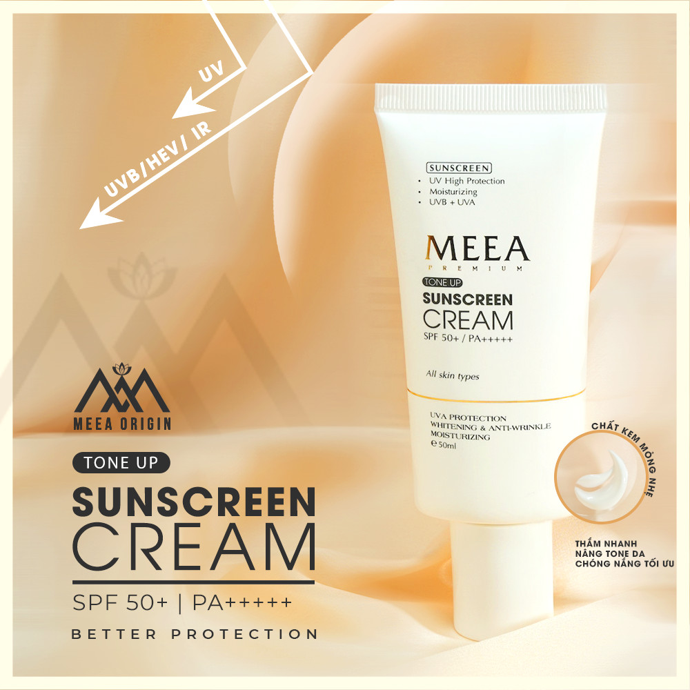 Mùa Hè Có Nắng Nhưng Da Văn Trắng Xinh Với Kem Chống Nắng MEEA Origin Sun Cream 50ML