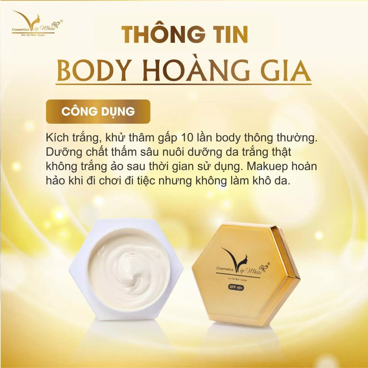 Sở Hữu Làn Da Trắng Sang Xịn Mịn Với Kem Body Hoàng Gia Vip White🔥🔥🔥