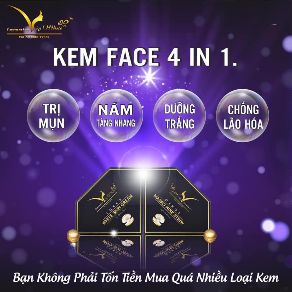 Kem Face Vip White Mang Làn Da Trắng Sáng Về Cho Bạn