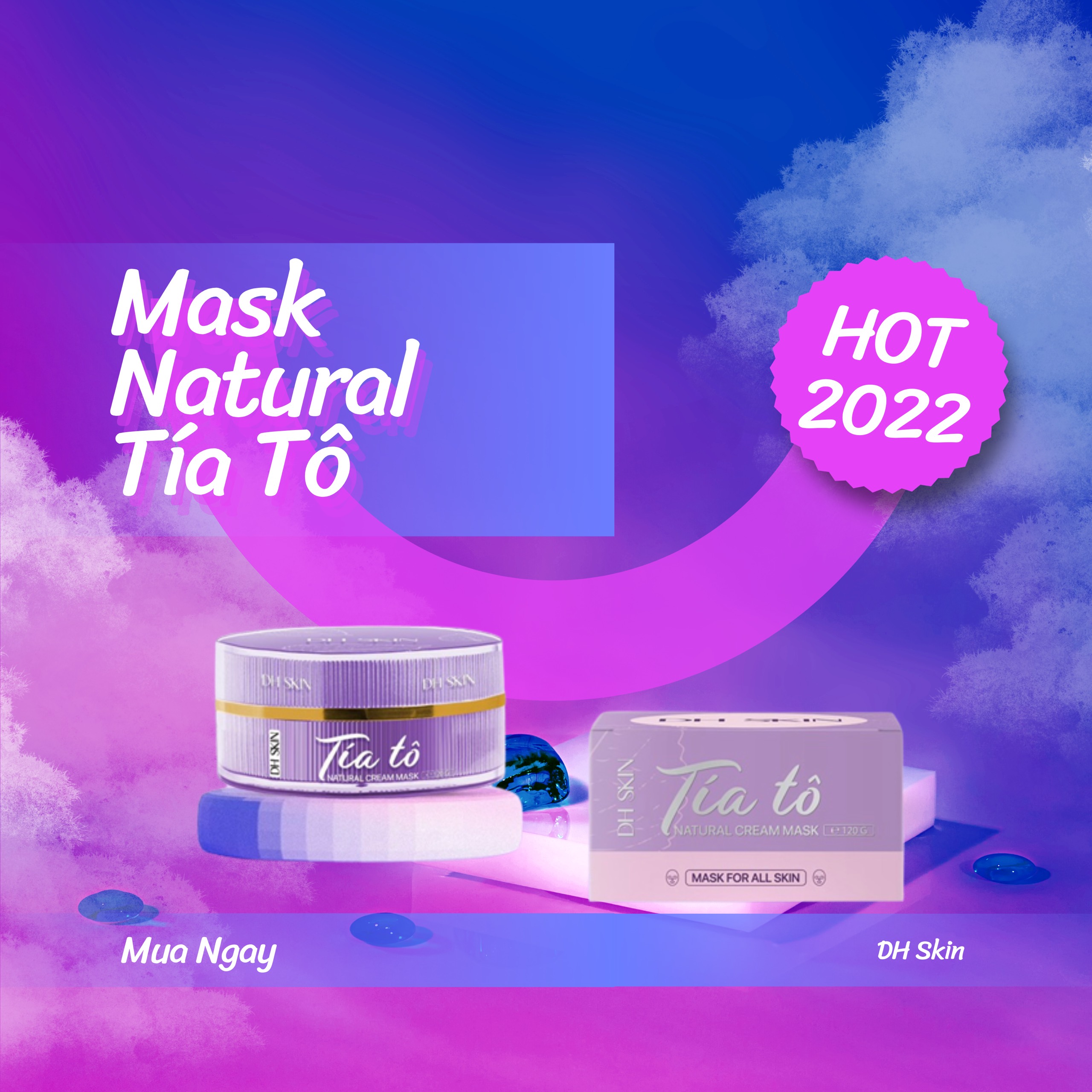 Mặt Nạ Tía Tô DH SKIN Giúp giảm Mụn Nám Thâm Sạm Hiệu Quả