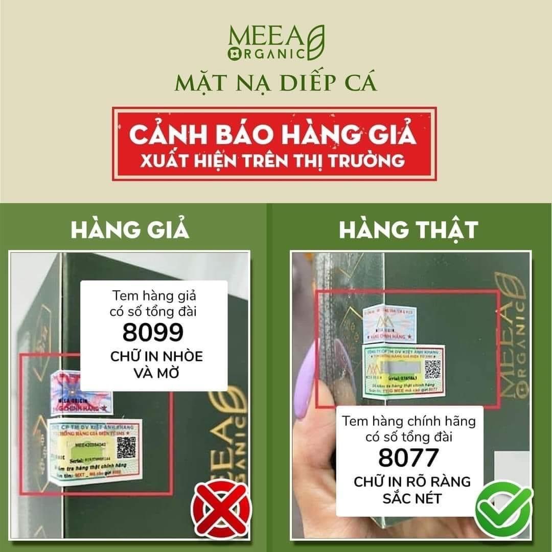 Phân Biệt thật giả Mask Nhiếp Cá Meea Organic