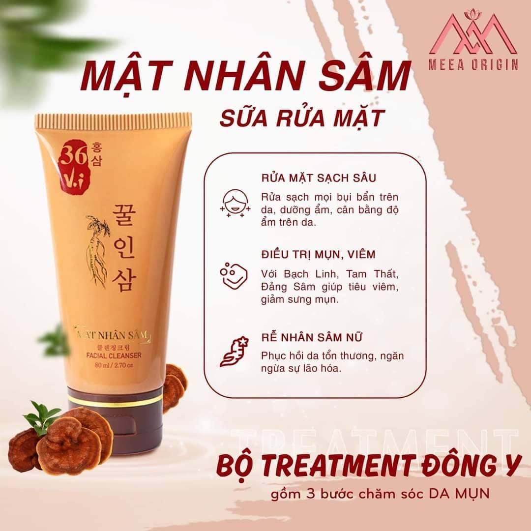 Cùng làm sạch mụn hạn chế gây mụn với sữa rửa mặt mật nhân sâm 36 vị Meea