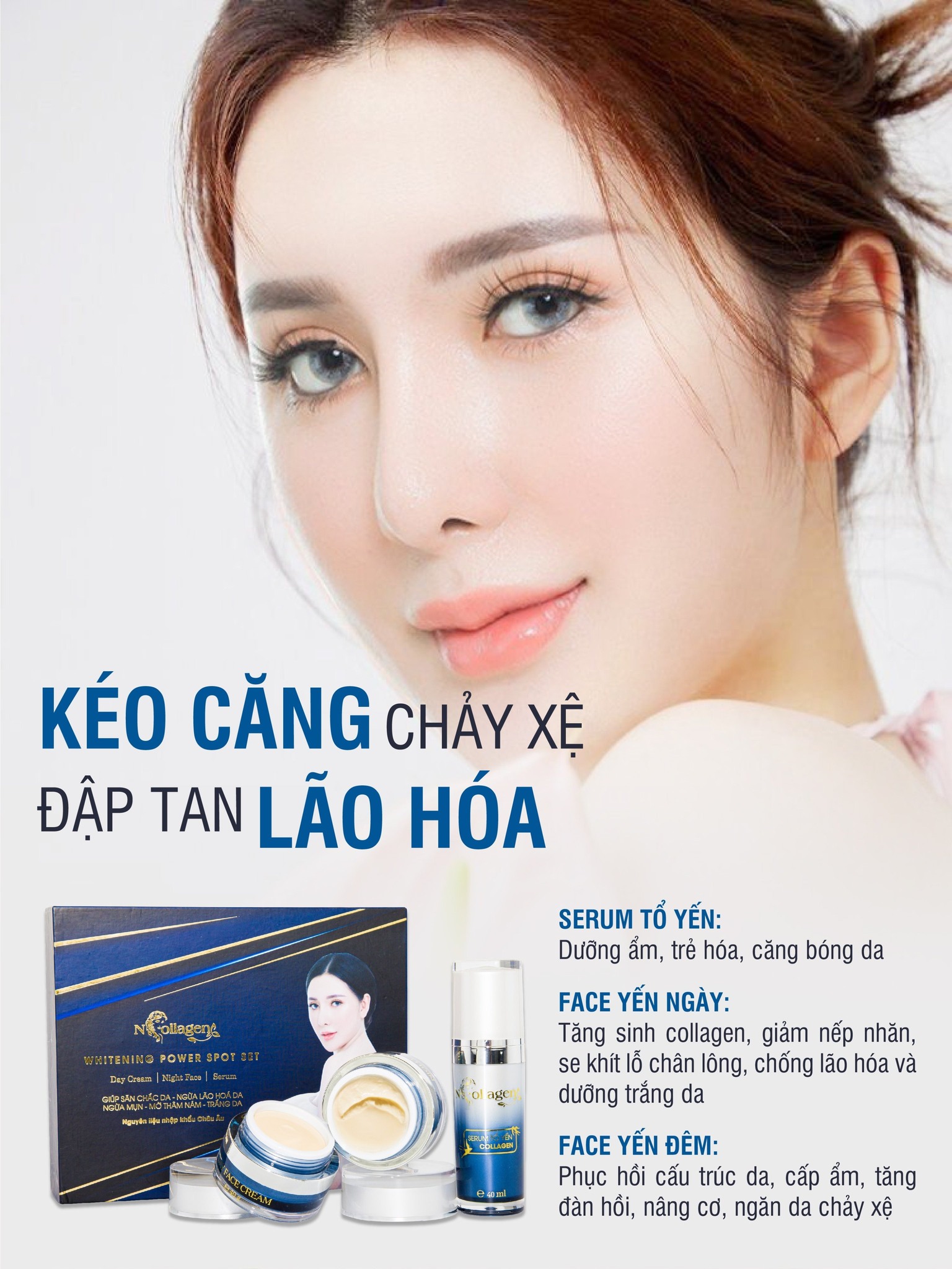 Kéo căng chảy xệ đập tan lão hóa với Combo Yến Ncollagen