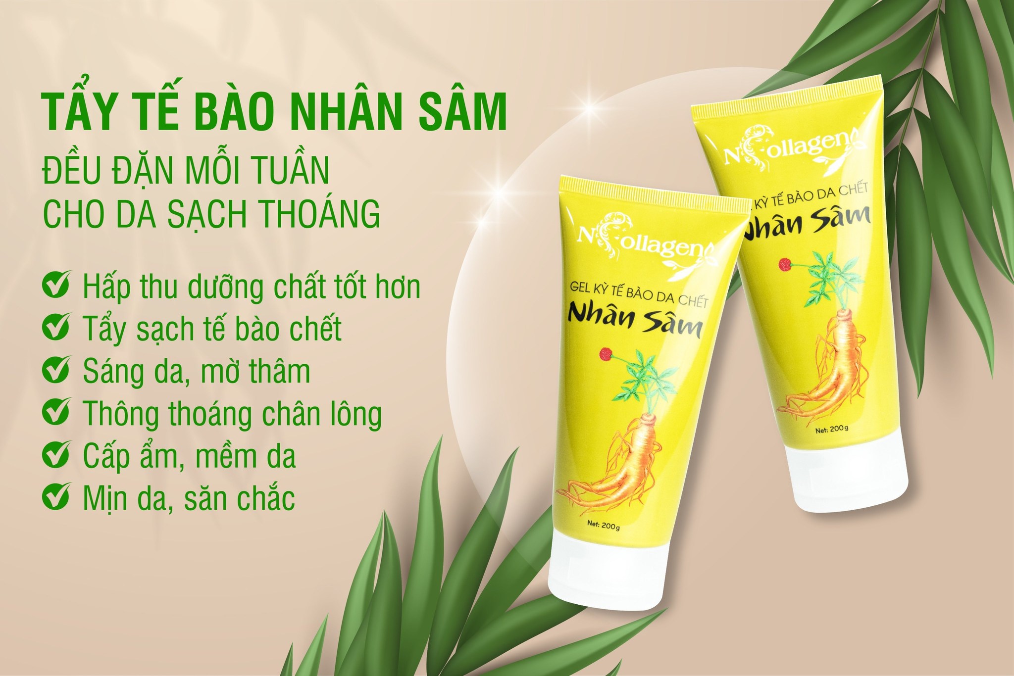 Quyết định tin dùng Tẩy Tế Bào Chết Nhân Sâm của NCollagen luôn đúng đắn.