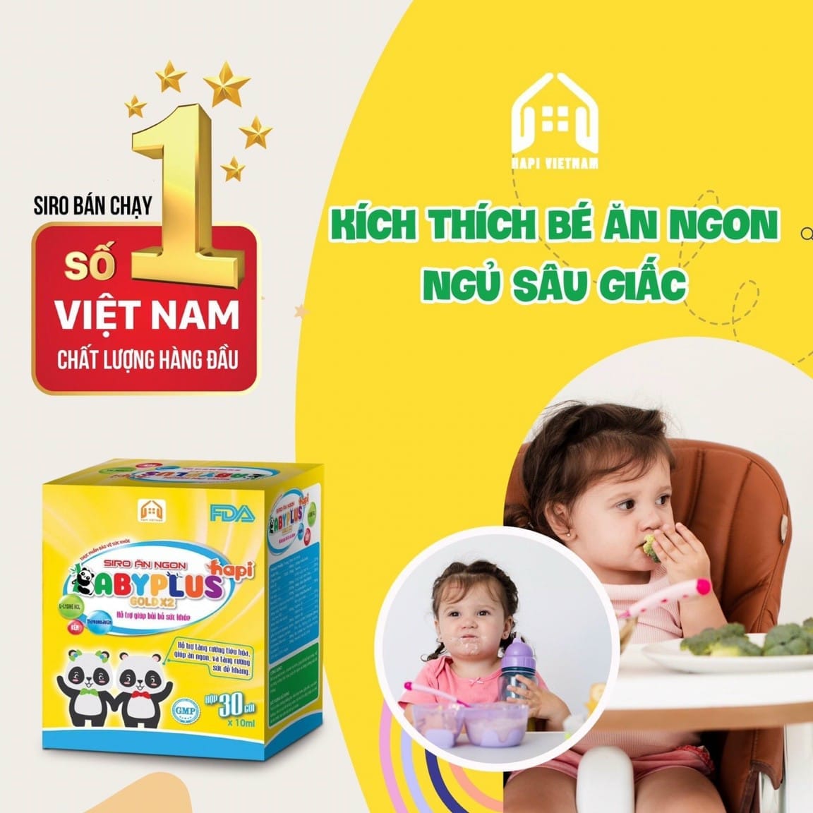 Siro Babypus Gold X2 dinh dưỡng vàng cho bé biếng ăn, chậm lớn