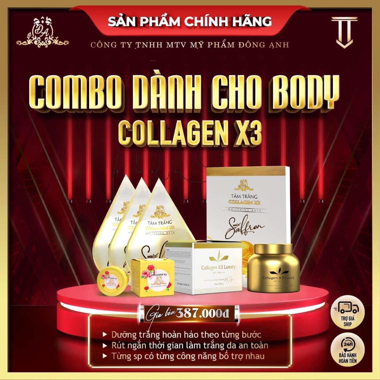 Phân phối chính hãng trọn bộ sản phẩm Collagen X3 Mỹ Phẩm Đông Anh