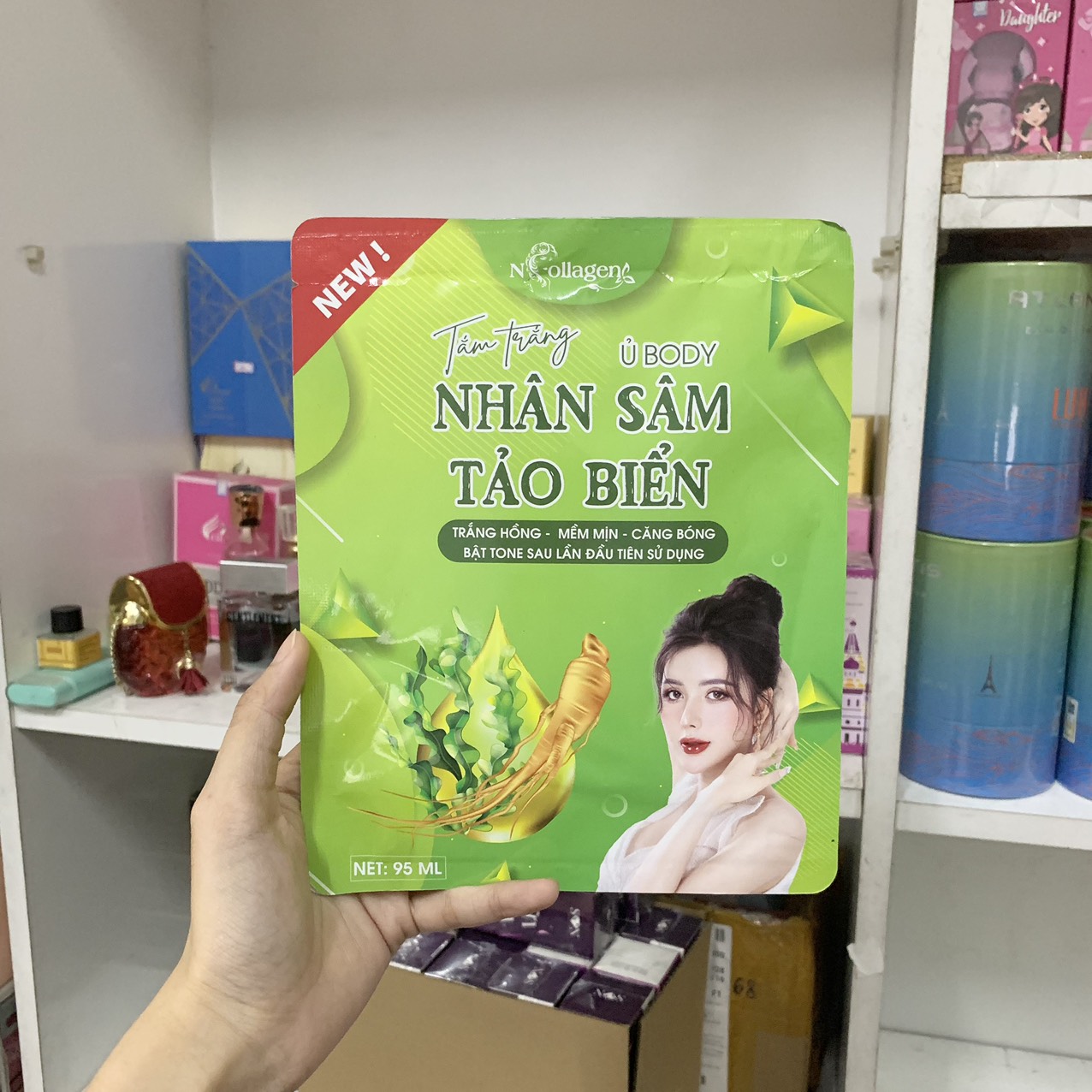 Trắng hơn kem trộn nhưng an toàn chuẩn khoa học với tắm trắng Nhân Sâm Tảo Biển N Collagen