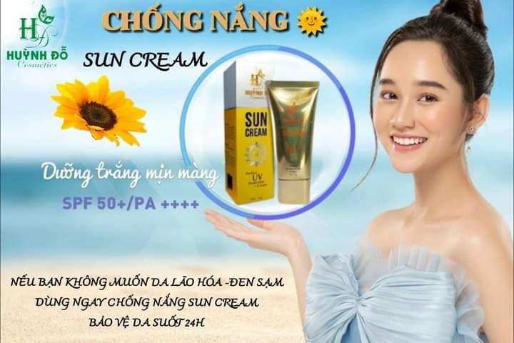 Kem chống nắng Huỳnh Đỗ SPF 50+ PA +++ kem chống nắng làm trắng da có thể thay kem lót luôn nha