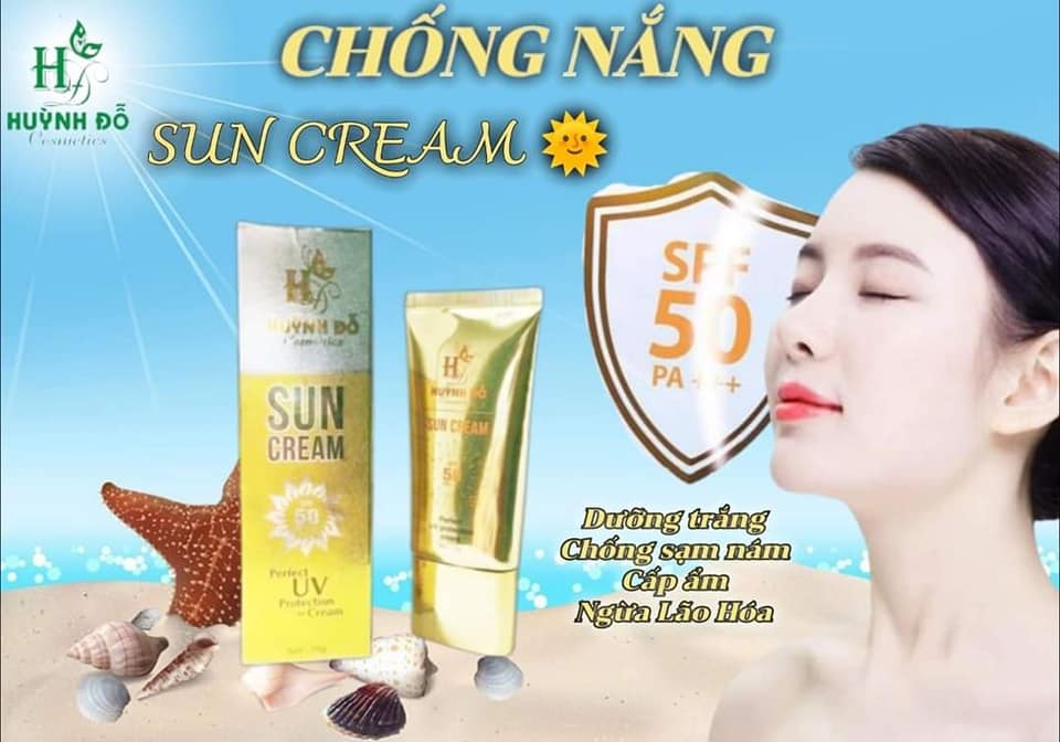 Kem chống nắng Huỳnh Đỗ SPF 50+ PA +++ kem chống nắng làm trắng da có thể thay kem lót luôn nha