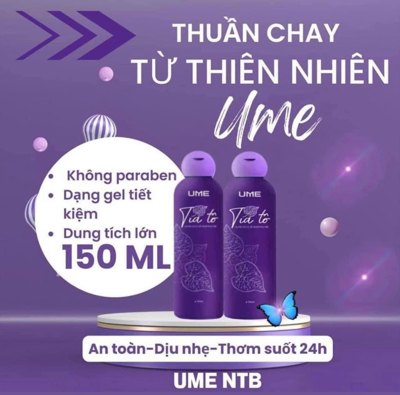 Dung dịch vệ sinh Tía Tô UME Thuần chay không Paraben hoá chất