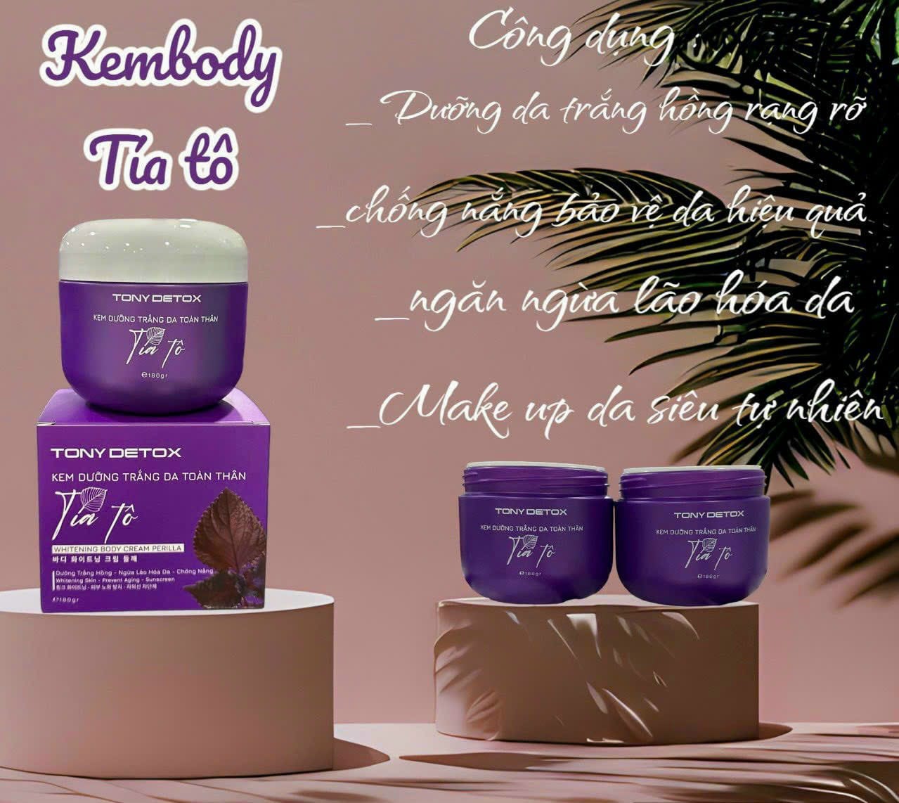 Kem body dưỡng trắng da toàn thân Tony Detox Tía Tô