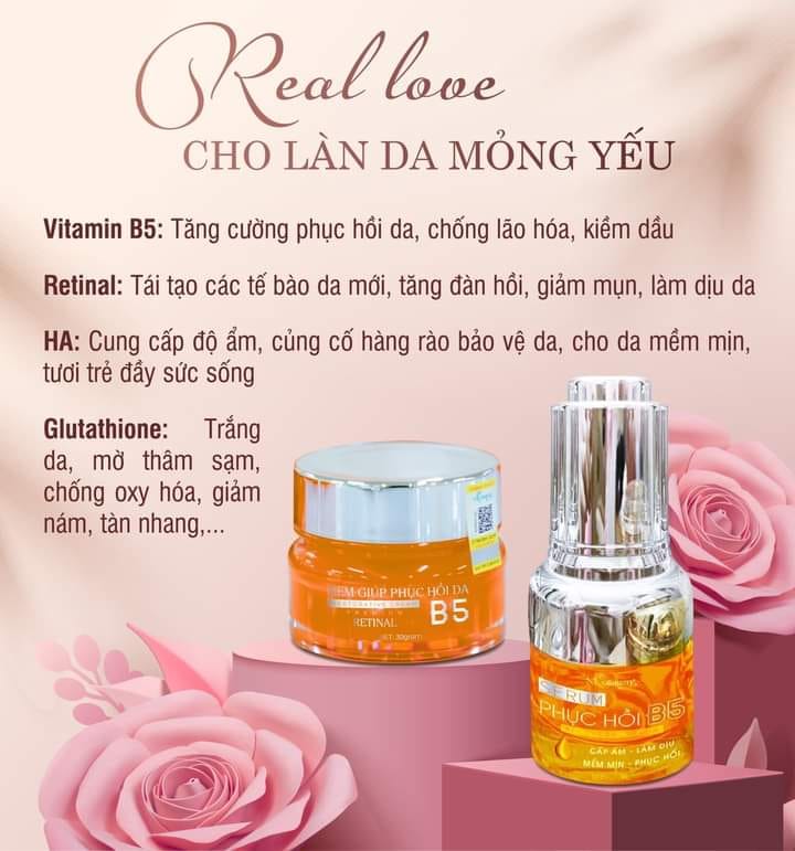 Combo phục hồi B5 Real Love cho làn da yếu đuối của nàng