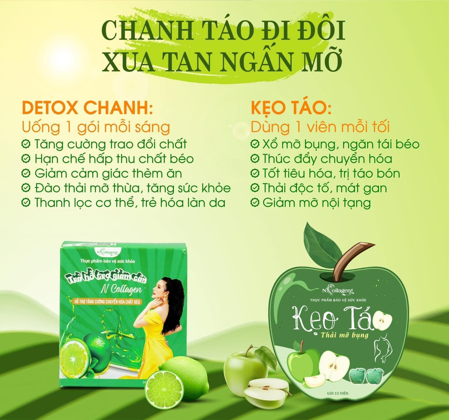 Giao diện hoàn mỹ với Combo giảm cân giữ dáng toàn diện nhà NCollagen