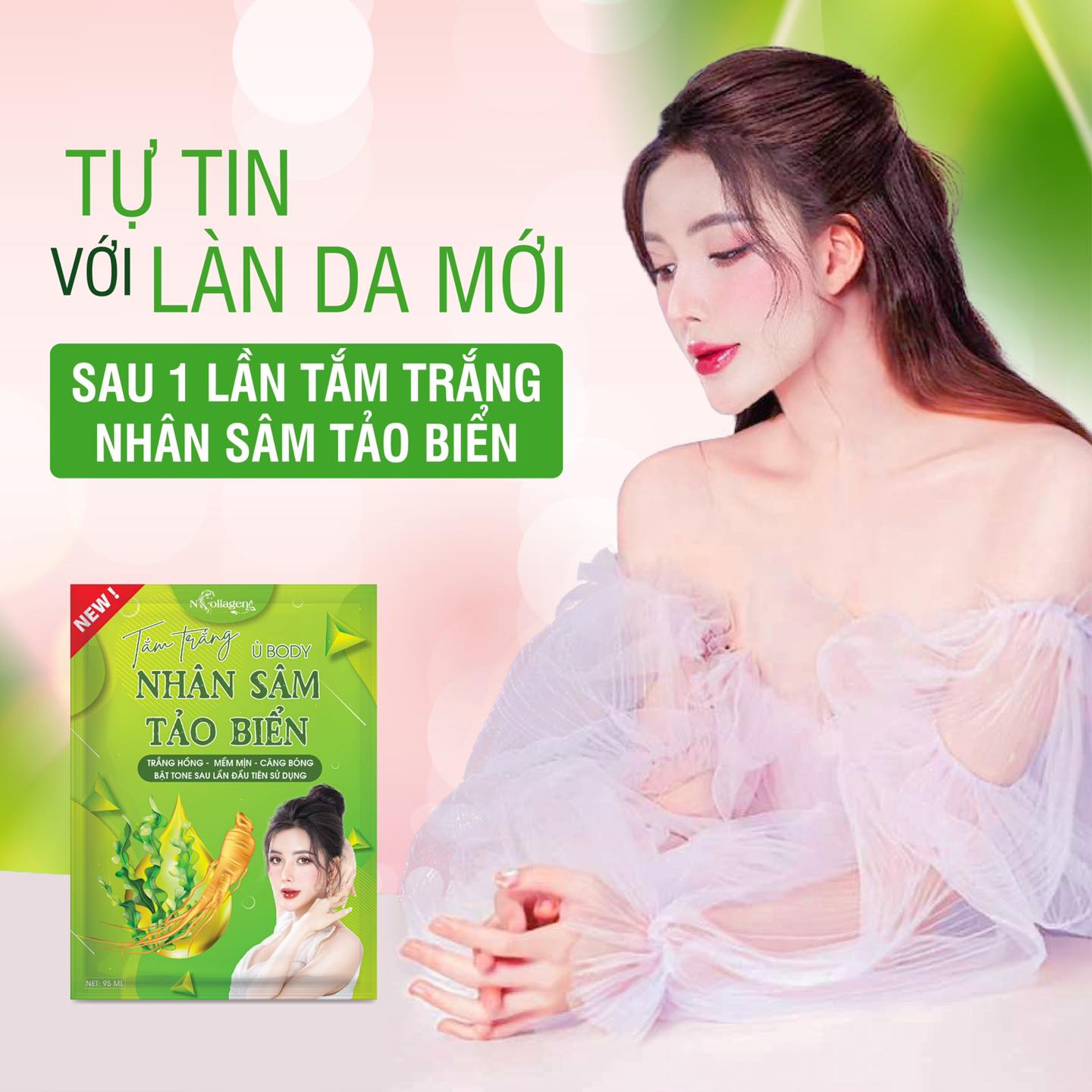 Người đẹp nhờ lụa da trắng là nhờ Set tắm trắng Nhân Sâm Tảo Biển