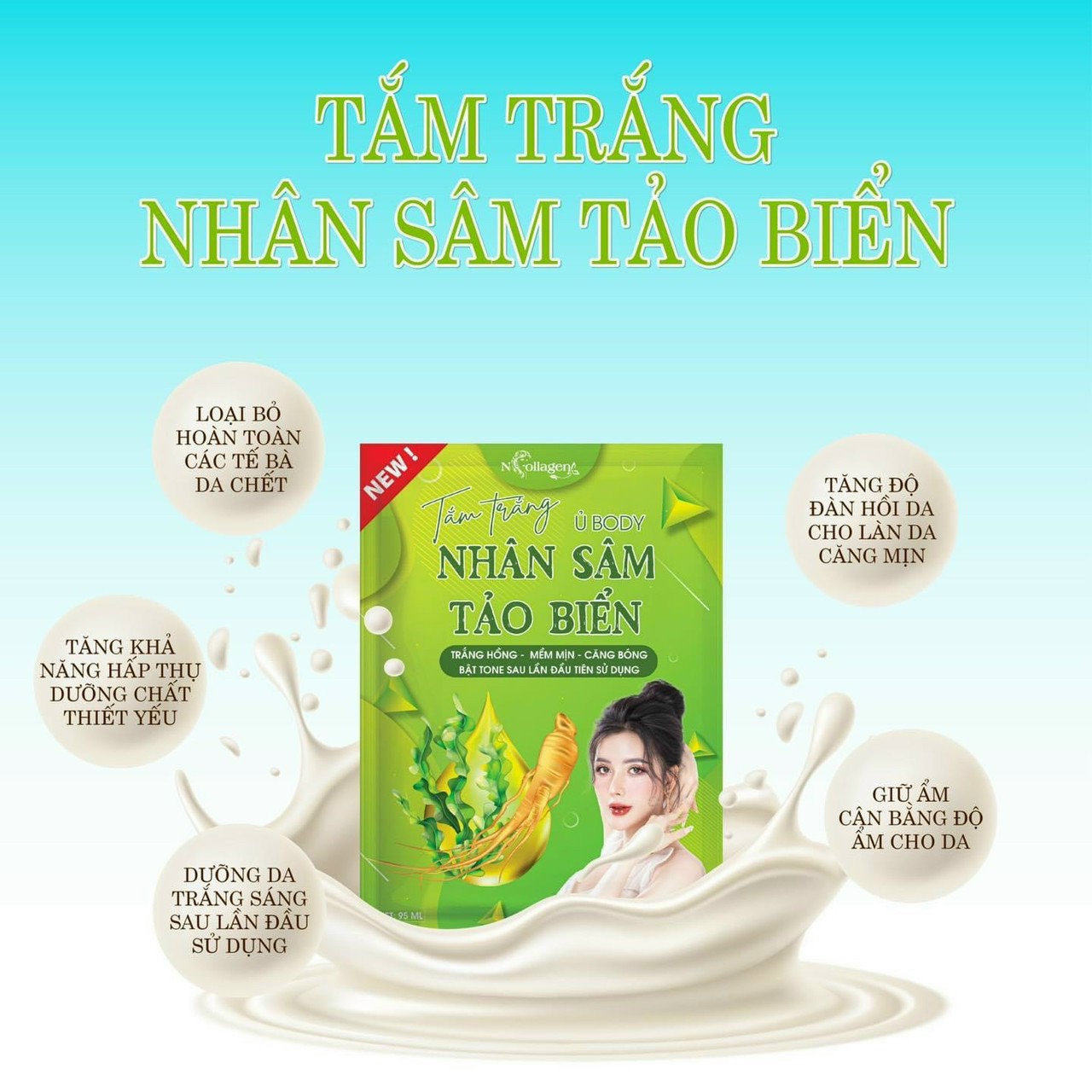 Người đẹp nhờ lụa da trắng là nhờ Set tắm trắng Nhân Sâm Tảo Biển