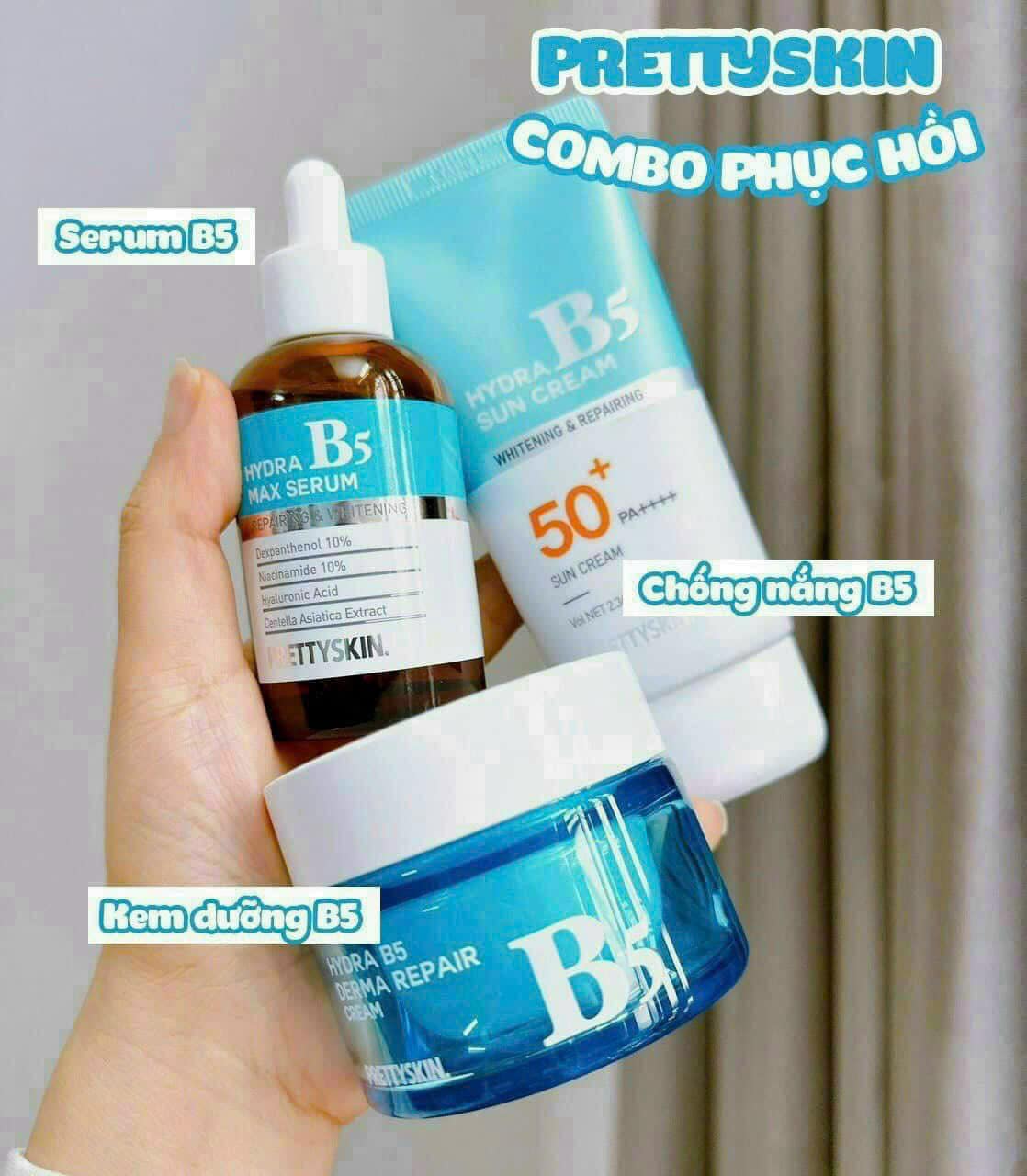 Chăm sóc như chuyên gia bộ 3 chăm sóc Hydra B5 Prettyskin chuyên biệt cho da nhạy cảm