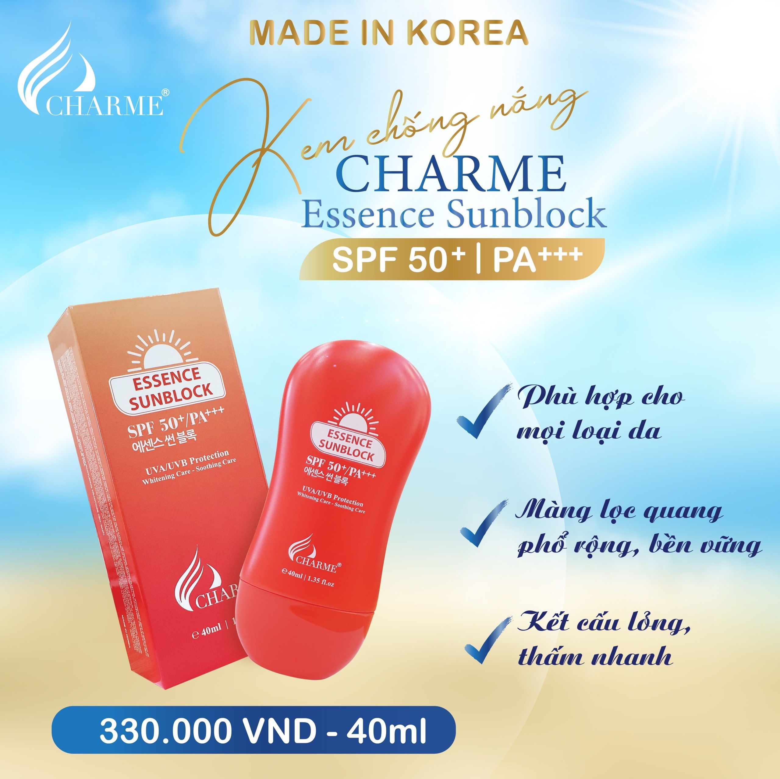 Kem chống nắng charme Essence Sunblock Siêu phẩm Chống nắng của mọi cô nàng