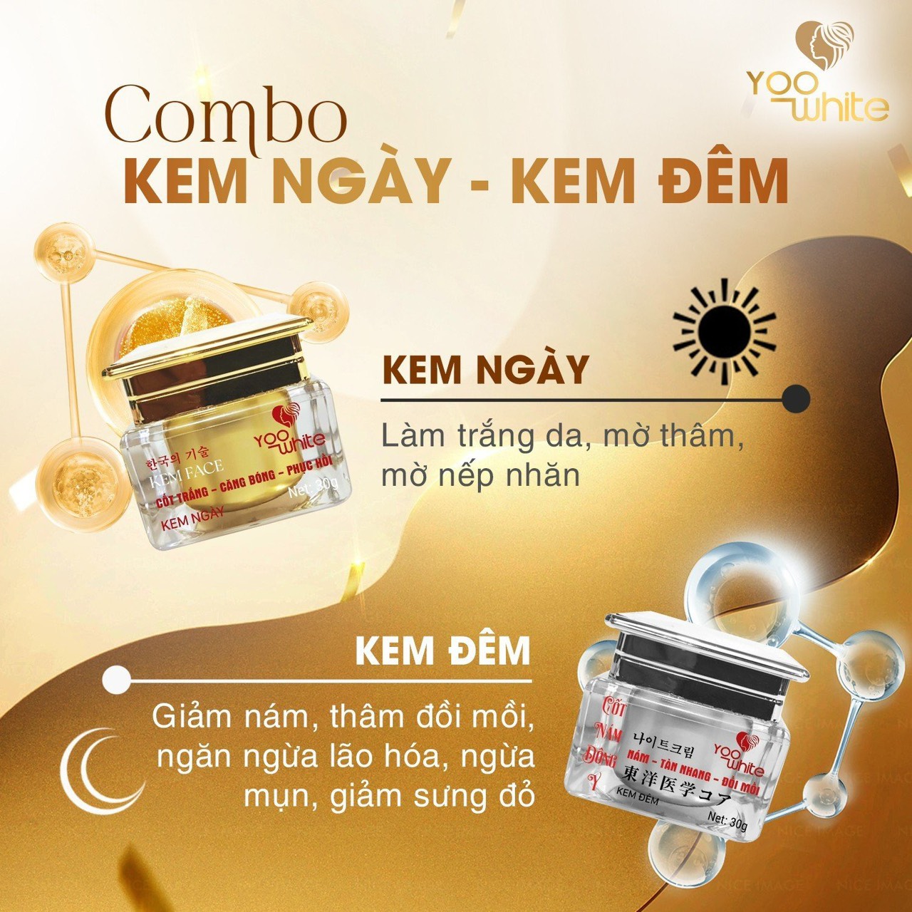 Trị nám tận gốc với combo kem Face Yoo White