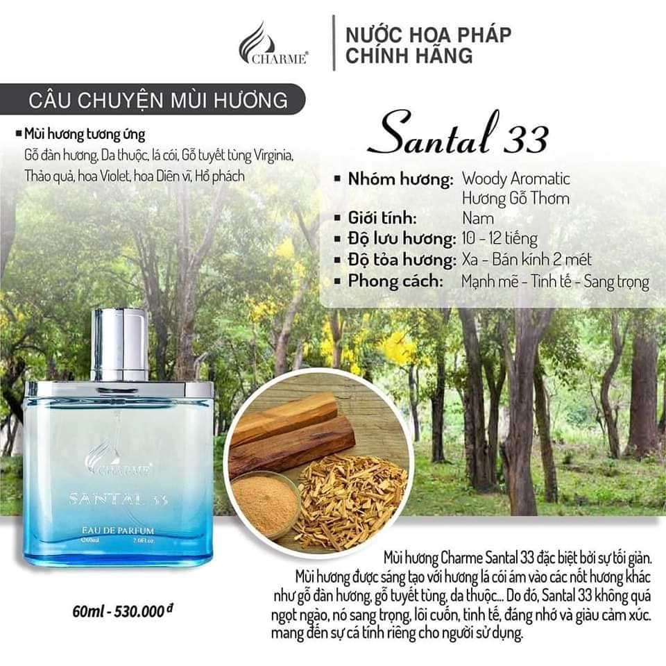 Charme Santal 33 Cho Sự gợi cảm thanh khiết