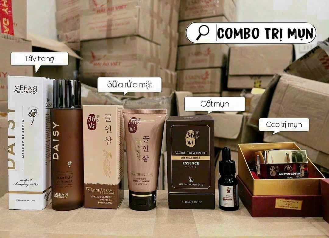 Tự tin đây là Combo Treament mụn vô cùng hiệu quả của thương hiệu 36 vi