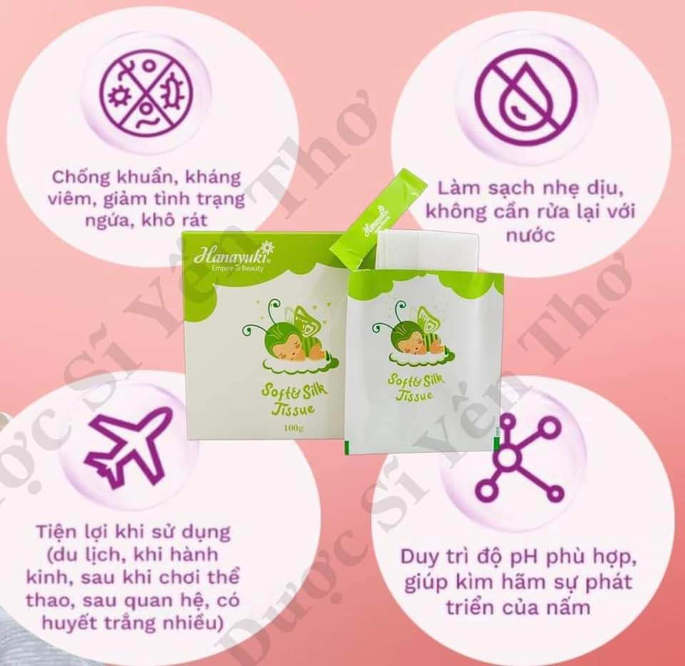 Khăn Giấy Ướt Dung Dịch Vệ Sinh Soft & Silk Tissue Hanayuki