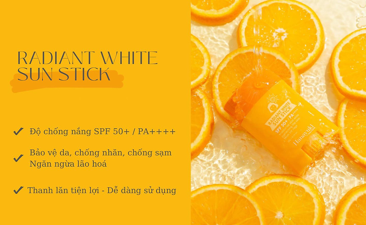 Sáp Chống Nắng Hanayuki Radiant White Sun Stick