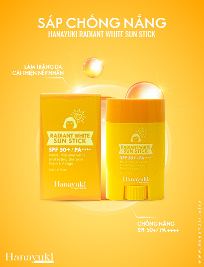 Sáp Chống Nắng Hanayuki Radiant White Sun Stick