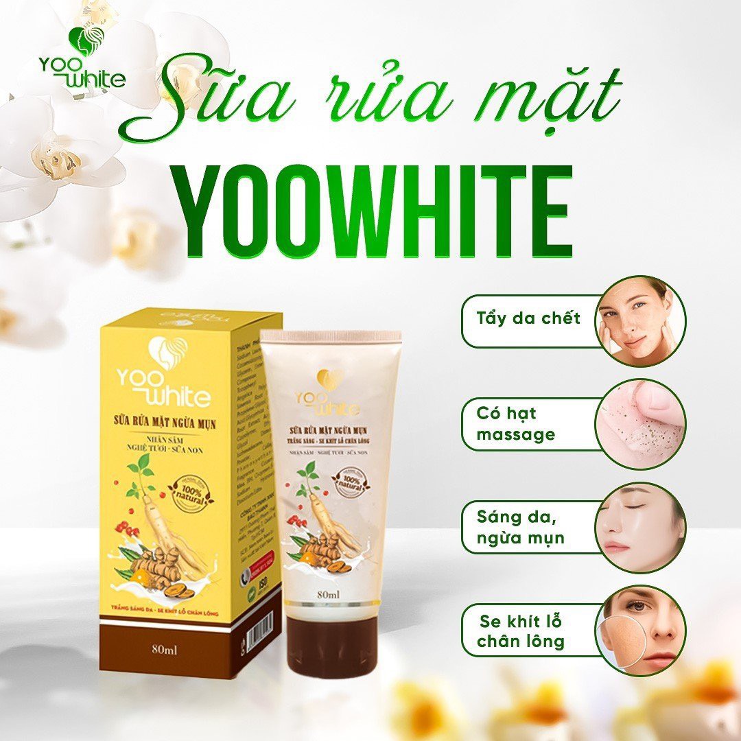 Sữa rữa mặt ngừa mụn Yoo White cứu tinh cho làn da khó chiều