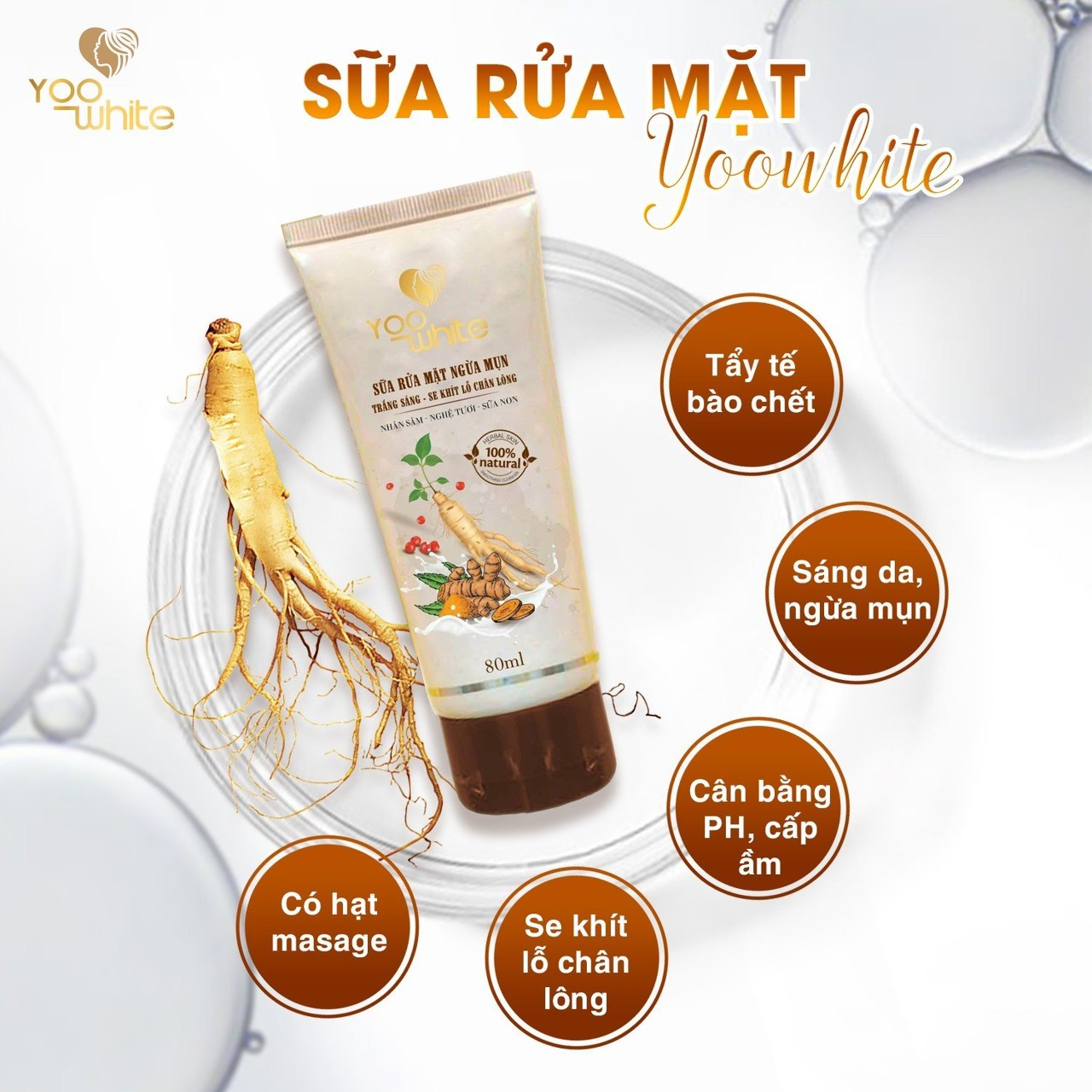 Sữa rửa mặt Yoo White giải pháp cho da nhạy cảm