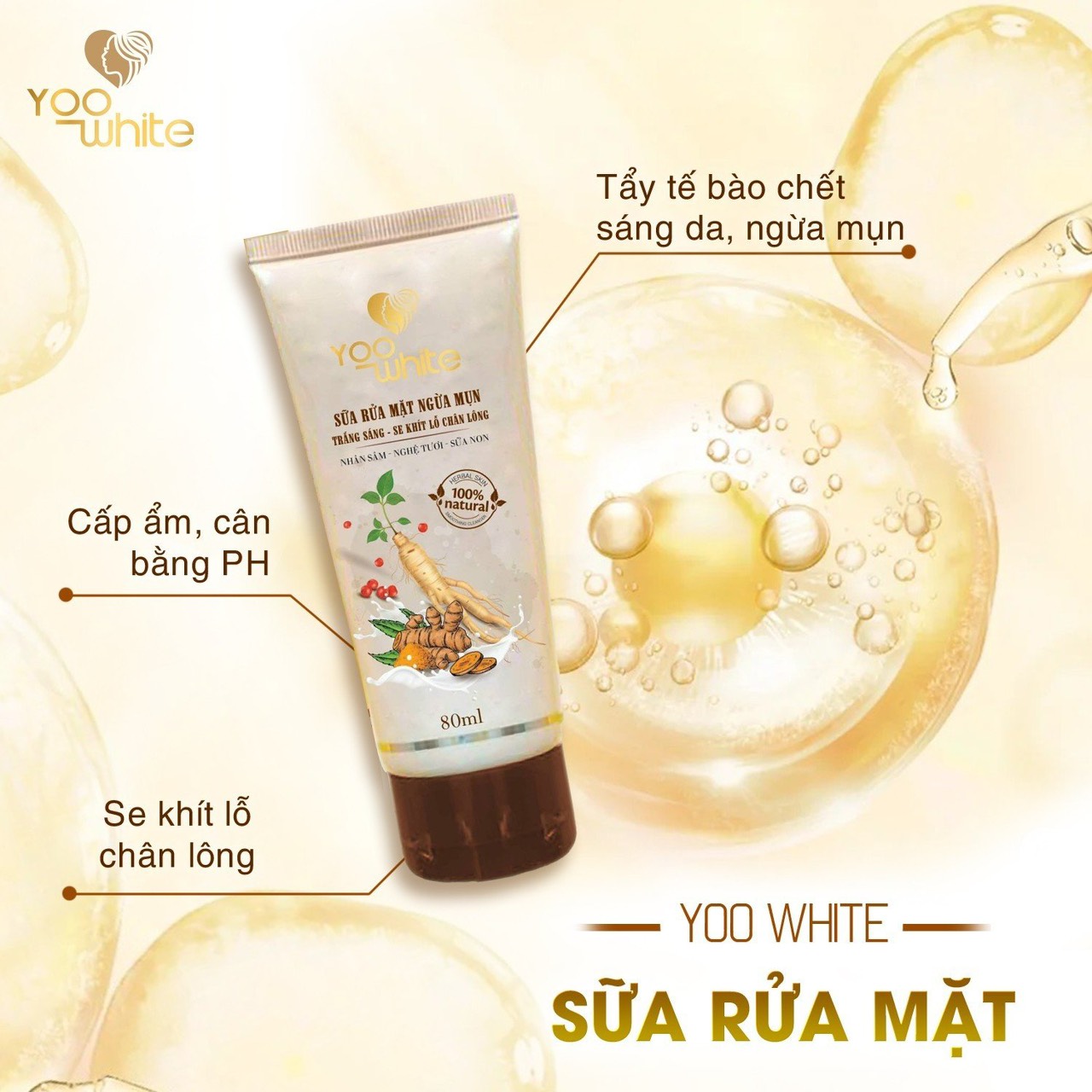 Sữa rửa mặt Yoo White giải pháp cho da nhạy cảm