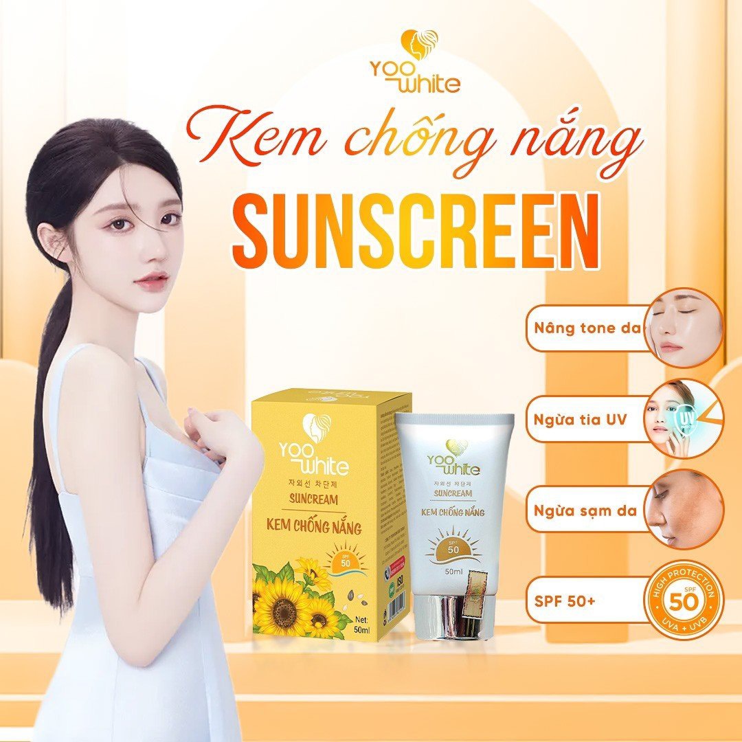 Chống nắng nâng tone da rạng rỡ bừng sáng cùng kem chống nắng Yoo White